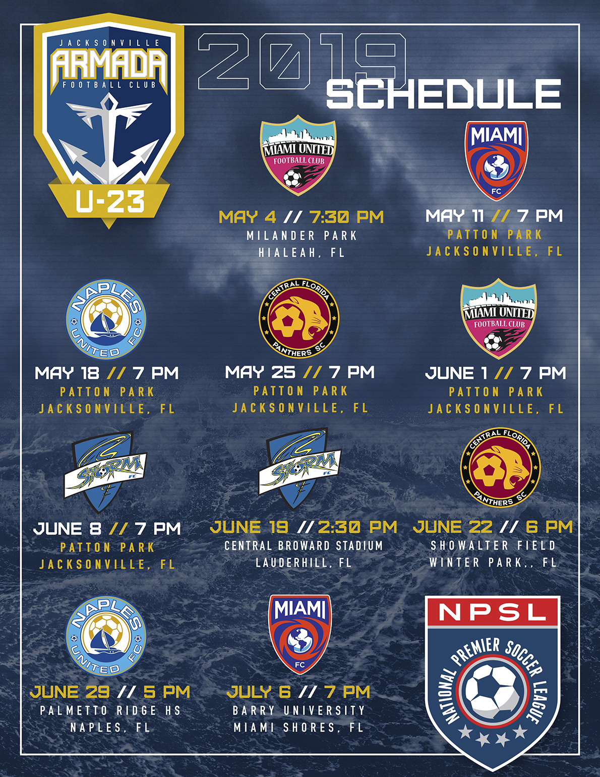 Schedule Jacksonville Armada FC U23